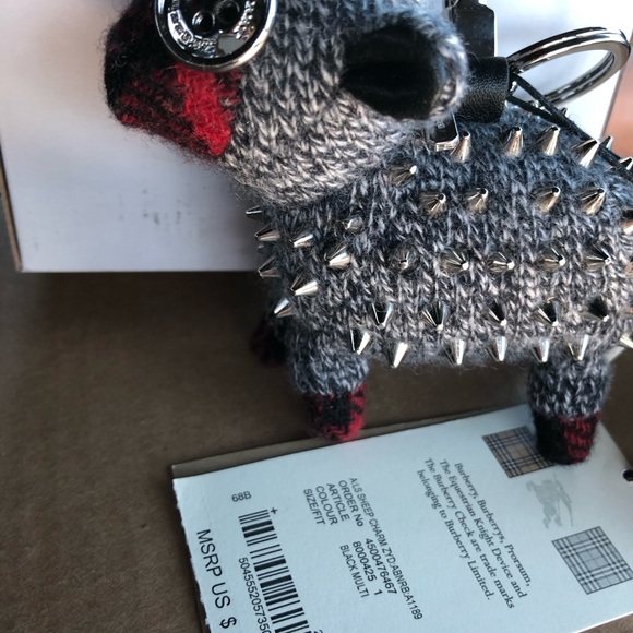 Burberry Wendy Studded Sheep Cashmere Keychain Bag - Picture 7 of 8